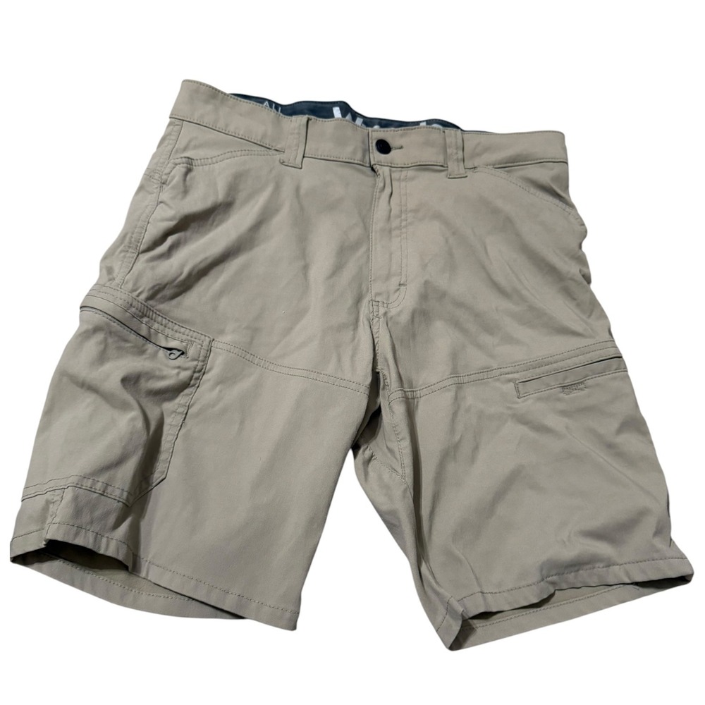 Wrangler ATG All Terrain Gear Mens Khaki Cargo Utility Shorts Size 32 9 Inseam